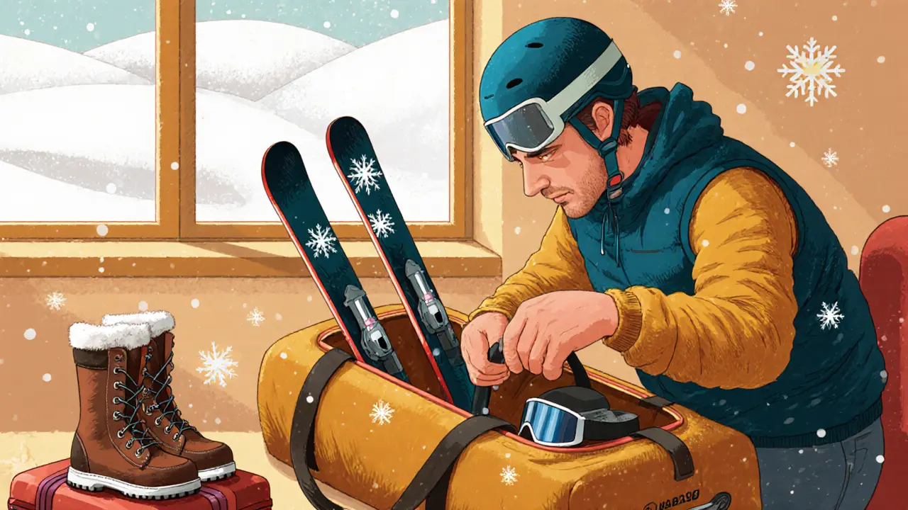 Как лететь с лыжами и сноубордом: правила авиакомпаний 2025