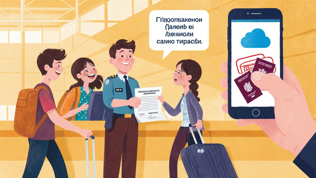 Россиянин сдает свидетельство на возвращение в миграционную службу в аэропорту Москвы.