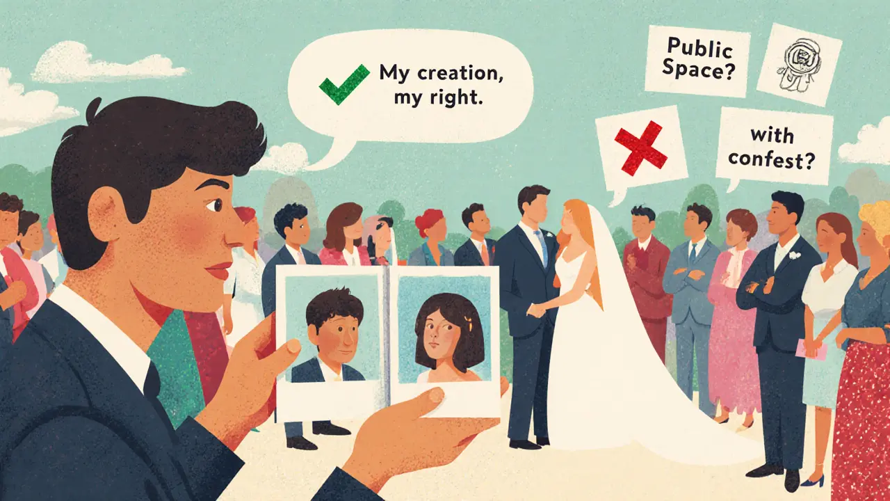 Фотограф публикует свадебные кадры в портфолио, гости на фоне не распознаны — закон на стороне автора.