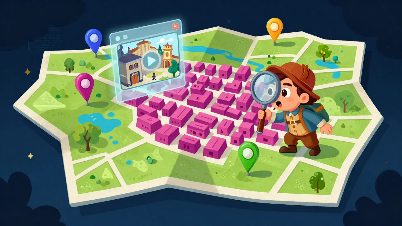 Исследователь взаимодействует с детальной интерактивной картой