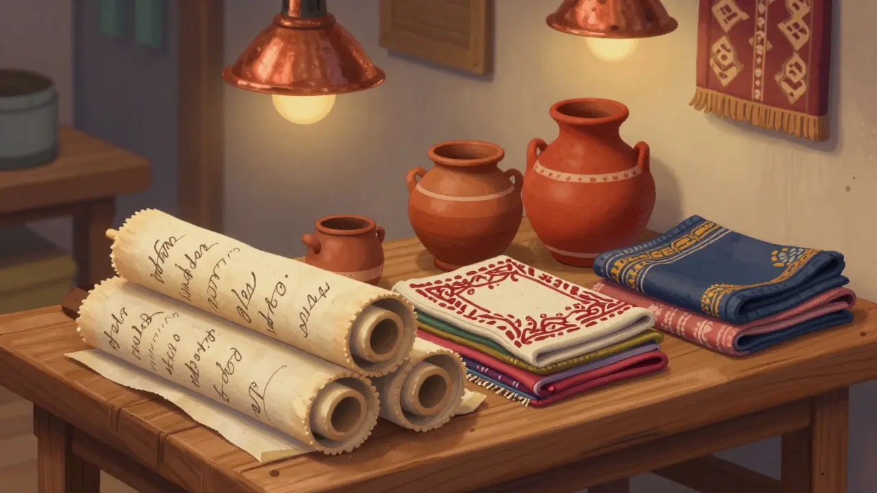 Ремесленные товары Шелкового пути: ткани и книги