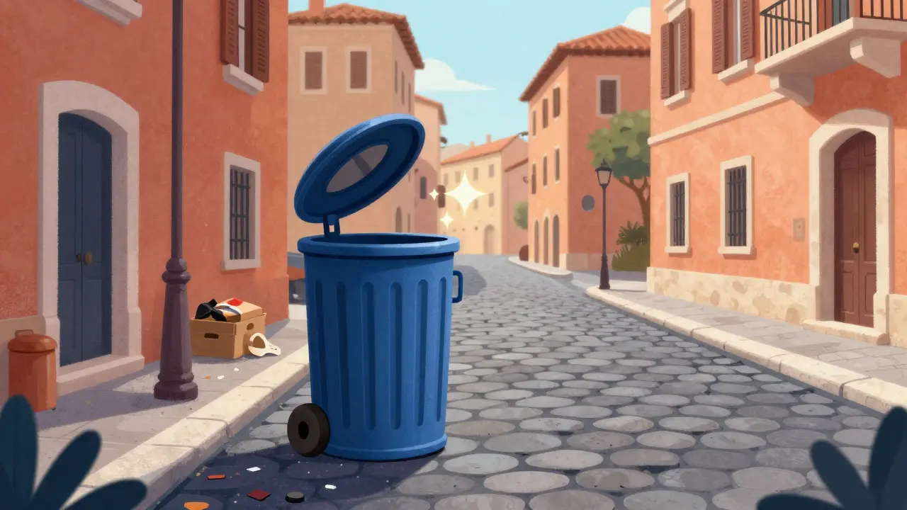 Сравнение фото улицы Рима до и после удаления лишних объектов