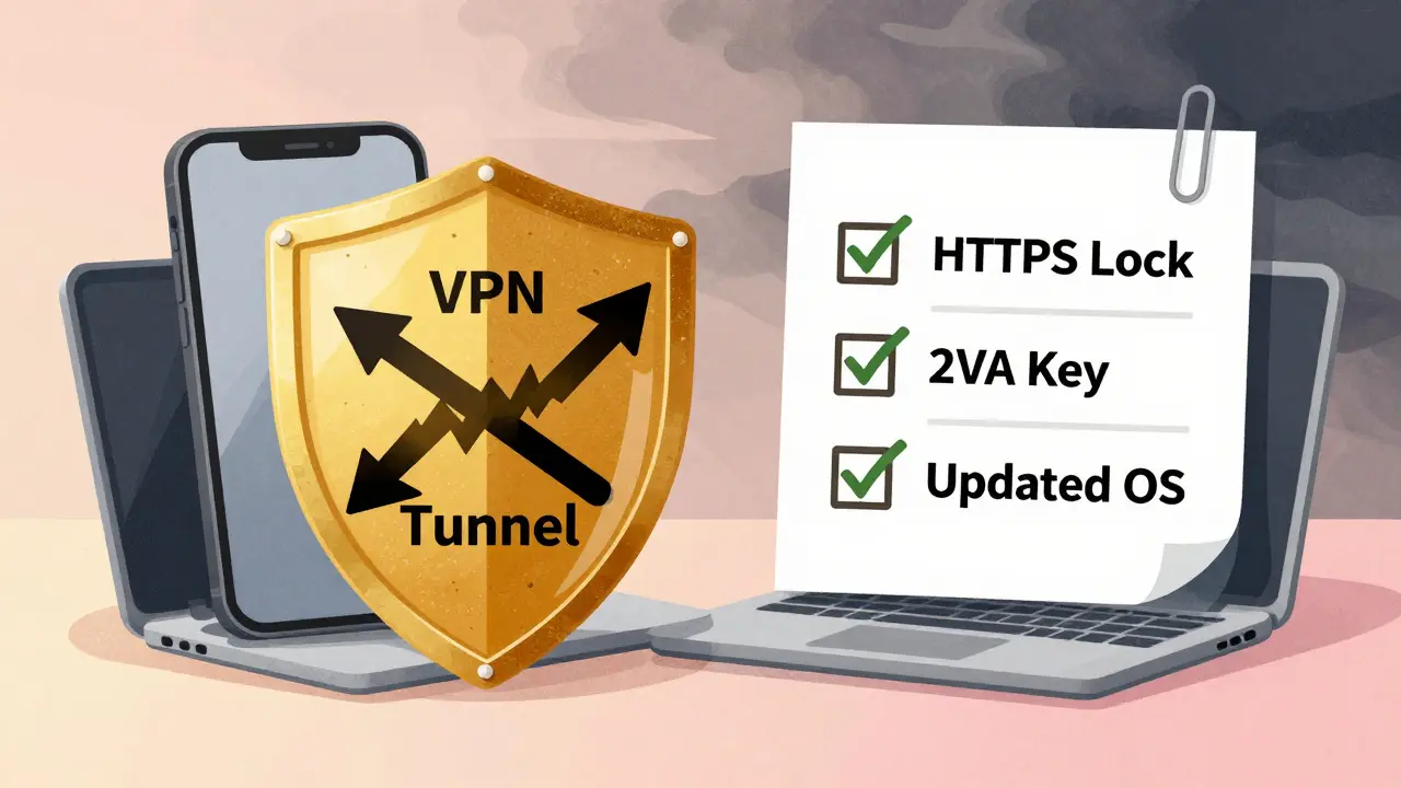 Устройства защищены VPN-щитом и настройками безопасности от угроз